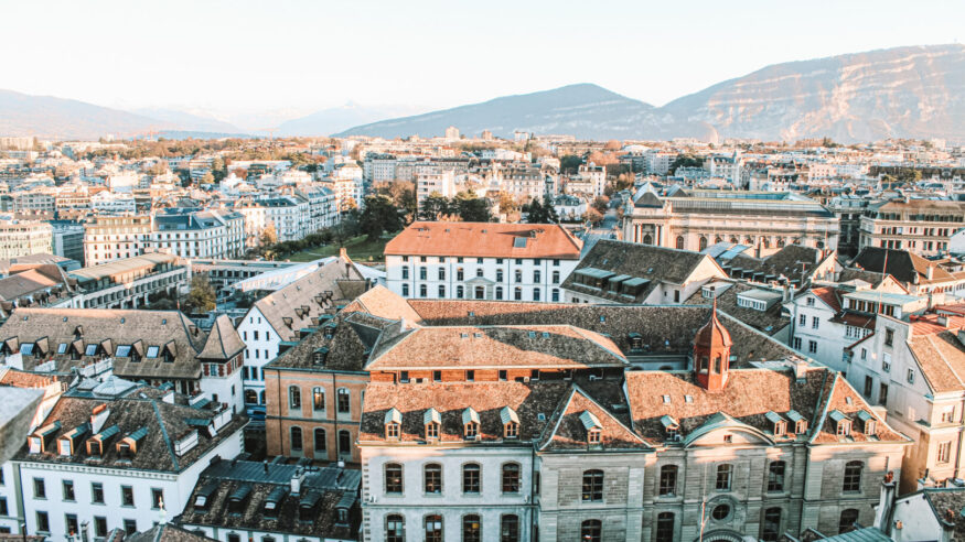 Amazing panoramic image of the city of Geneva
