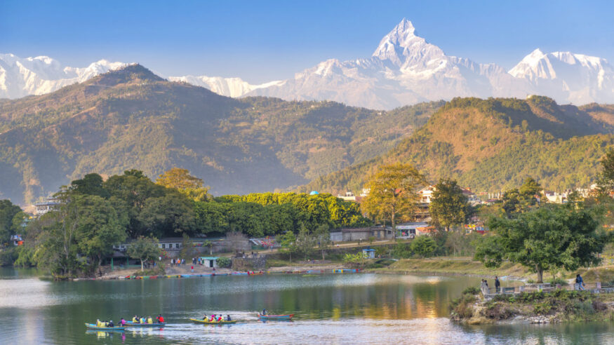 Fewa lake with Annapurna in the background 