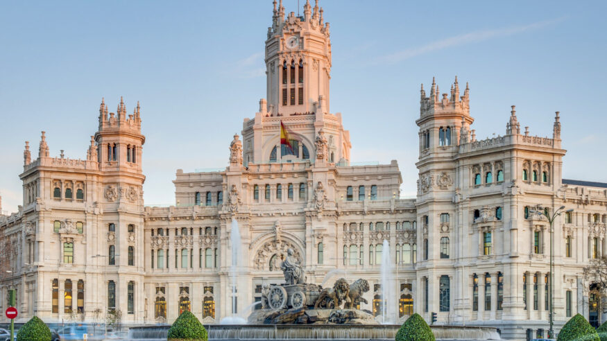 Cibeles Fountain located downtown Madrid, Spain