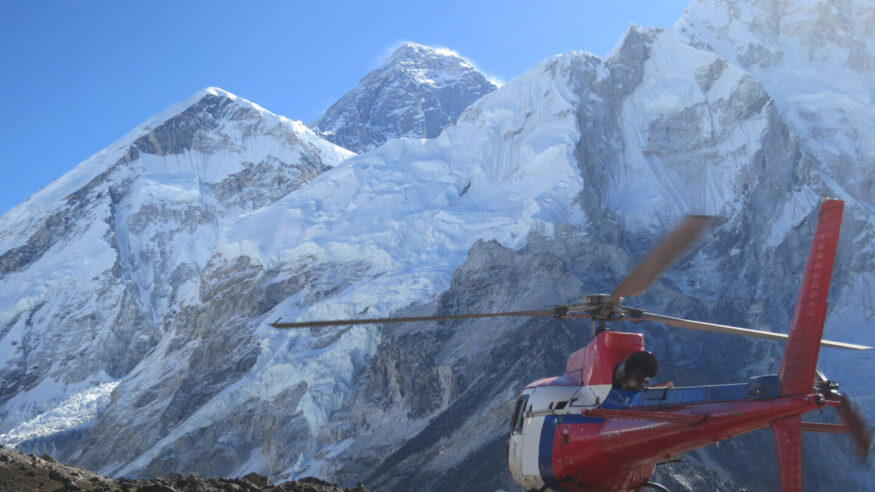 Helicopter at Kala Pathar, Everest 