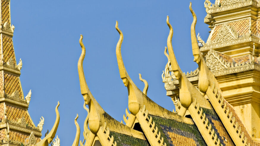 Roof of the Royal Palace, Pnom penh, cambodia.