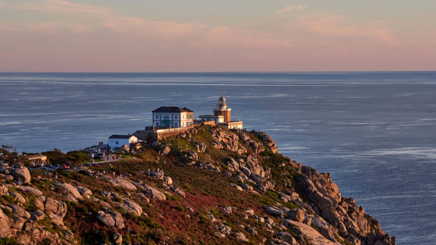 Finisterre Cape Lighthouse, Costa da Morte, Galicia, Spain. One of the most famous Lighthouse in Western Europe. Last stage in the Camino de Santiago.
